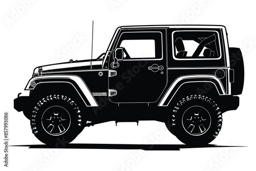Off road vehicle silhouette vector