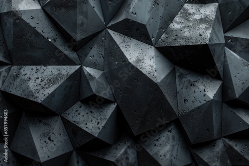 Wallpaper Mural A black and white photo of a wall with many triangles. The photo is abstract and has a moody, mysterious feel to it Torontodigital.ca