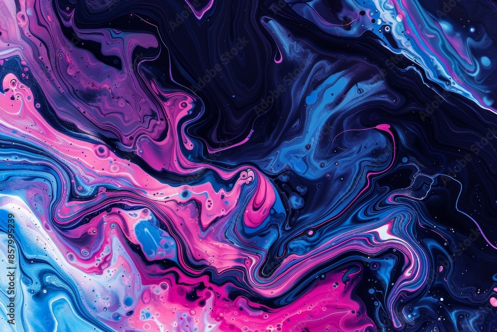 Obraz premium Mesmerizing cosmic marble with vibrant blue and pink swirls