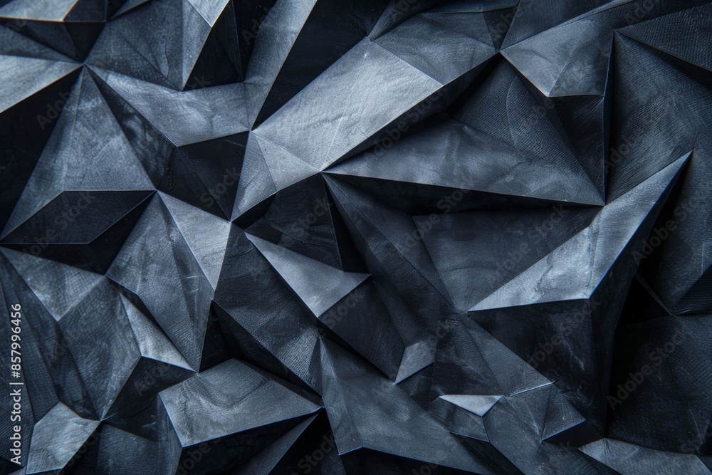 Fototapeta premium Abstract geometric black paper texture background