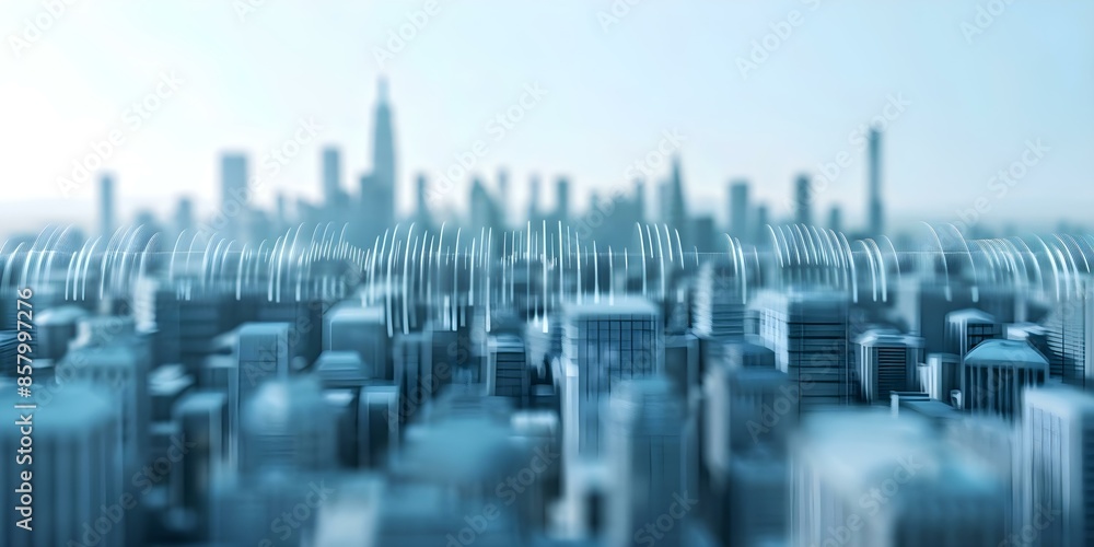 Visual Representation of Noise Pollution in Urban Skyline. Concept ...