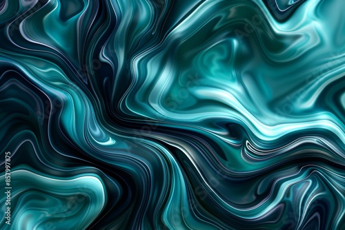 Vibrant turquoise and black abstract marble texture