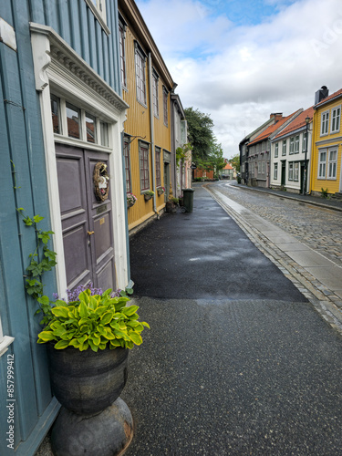 Quiet Cobblestone Lane with Rustic Buildings