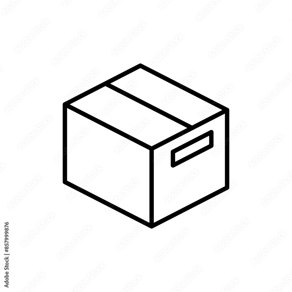 Box packaging outline icons, minimalist vector illustration ,simple transparent graphic element .Isolated on white background