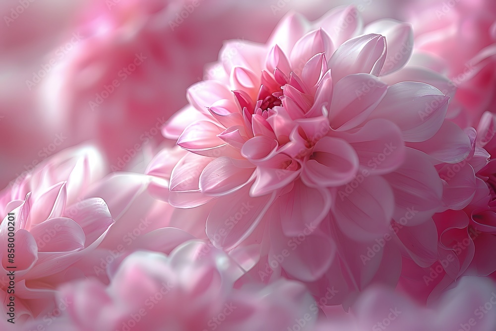 Elegant Pink Dahlias in Bloom - Floral Wallpaper Design for Cards, Posters, and Prints Elegant Pink Dahlias in Bloom - Floral Wallpaper Design for Cards, Posters, and Prints