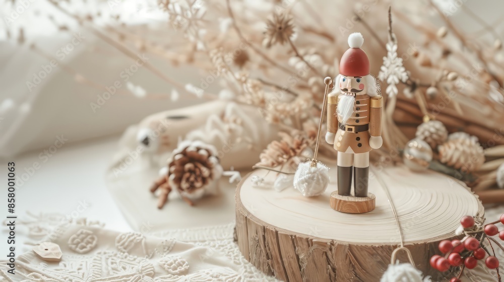 Mockup with a wooden bottom and Nutcracker soldier Mockup with a wooden bottom and Nutcracker soldier