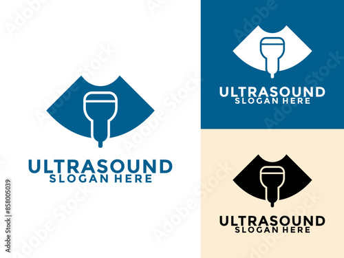 Ultrasound diagnostics logo. Ultrasound pregnancy Logo icon vector template, Medical research
