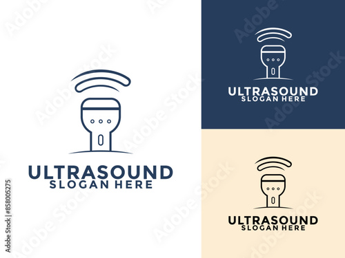 Ultrasound diagnostics logo. Ultrasound pregnancy Logo icon vector template, Medical research