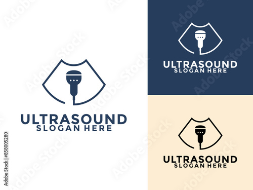 Ultrasound diagnostics logo. Ultrasound pregnancy Logo icon vector template, Medical research