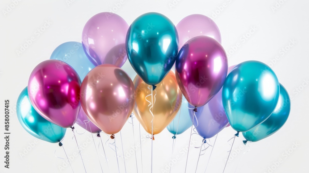Bunch of balloons in various hues isolated on a white background Bunch of balloons in various hues isolated on a white background