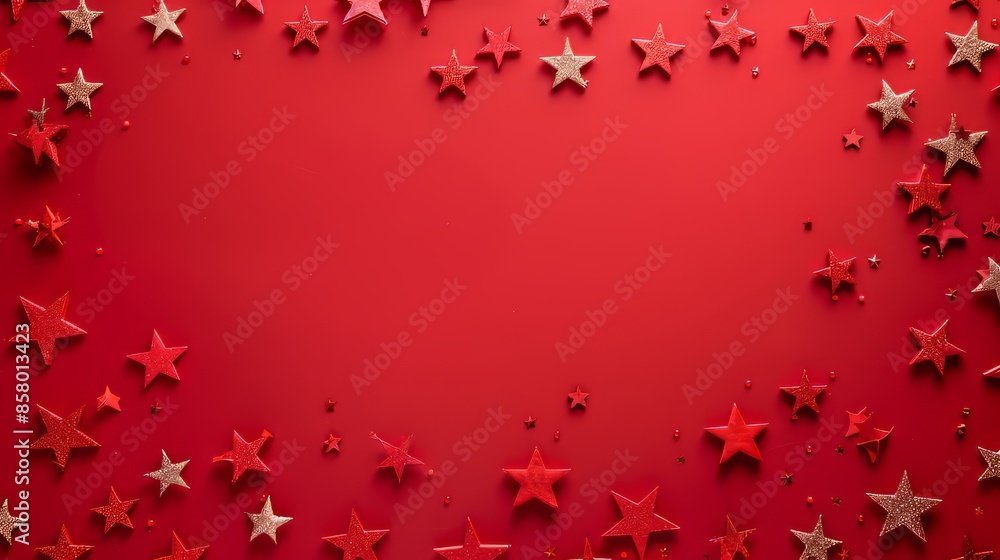 Santa claus and stars pattern, on red background Santa claus and stars pattern, on red background