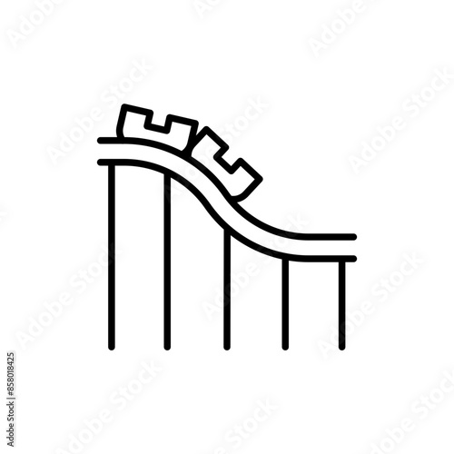 Roller coaster icons, minimalist vector illustration ,simple transparent graphic element .Isolated on white background