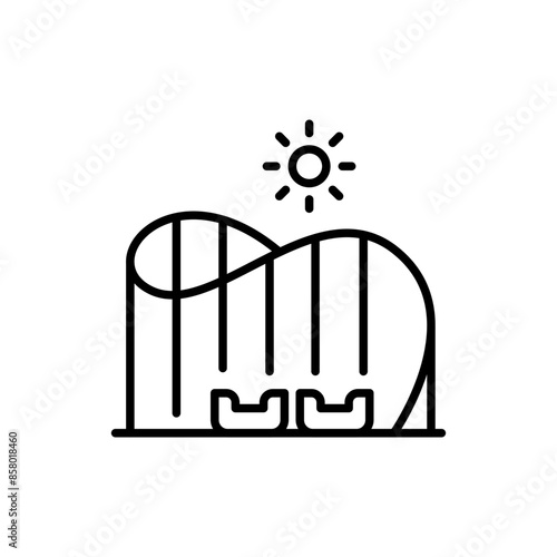 Roller coaster icons, minimalist vector illustration ,simple transparent graphic element .Isolated on white background