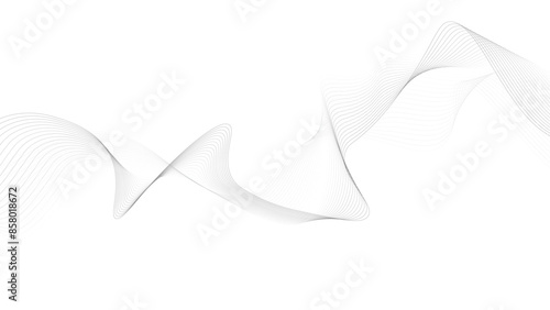 Modern wave line background. Abstract flowing line patterns. Black lines on white background. Wavy stripes on white isolated background.