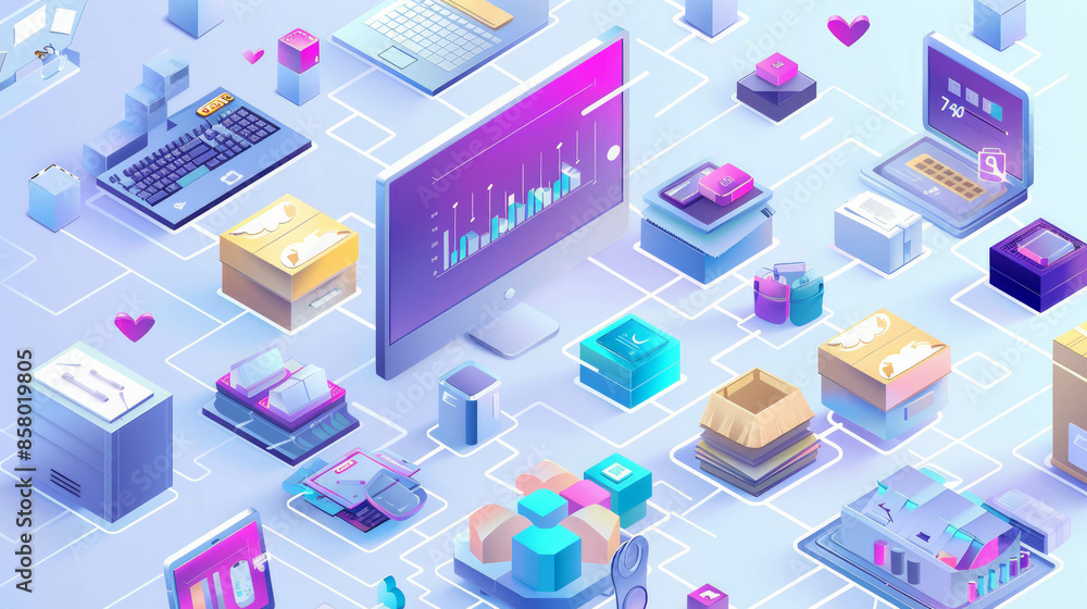 Retail shop owner using digital tools for online sales management. AI generative.. Retail shop owner using digital tools for online sales management. AI generative..