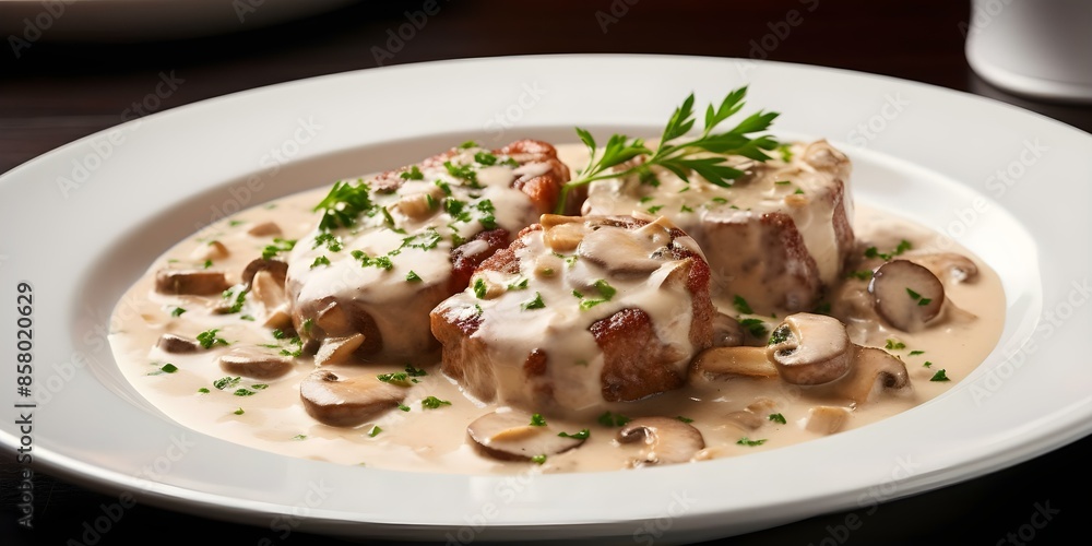 Savor the creamy veal perfection of Blanquette de Veau. Concept French Cuisine, Veal Recipe, Blanquette de Veau, Creamy Dishes, Gourmet Cooking Savor the creamy veal perfection of Blanquette de Veau. Concept French Cuisine, Veal Recipe, Blanquette de Veau, Creamy Dishes, Gourmet Cooking