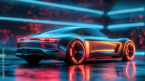Technology chip circuit car holographic projection