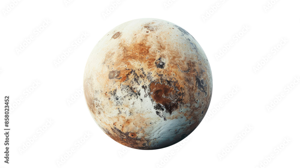 Photograph of a rocky planet with a barren, cratered surface, set against a transparent background. Photograph of a rocky planet with a barren, cratered surface, set against a transparent background.