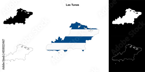 Obraz na plátne Las Tunas province outline map set