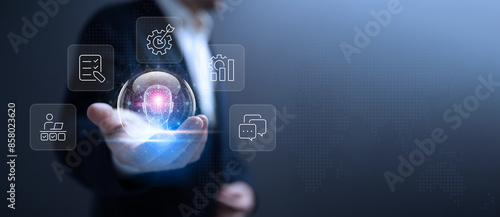 Foto Artificial intelligence is the basis for a successful business