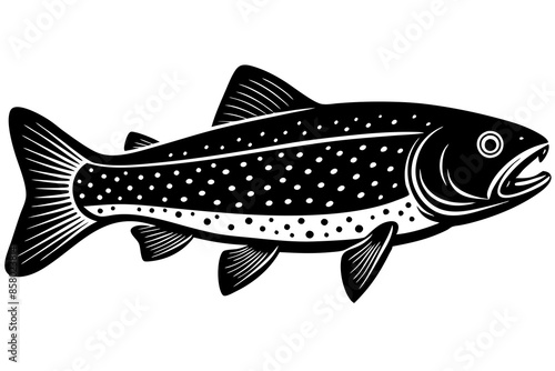 trout fish silhouette vector illustration