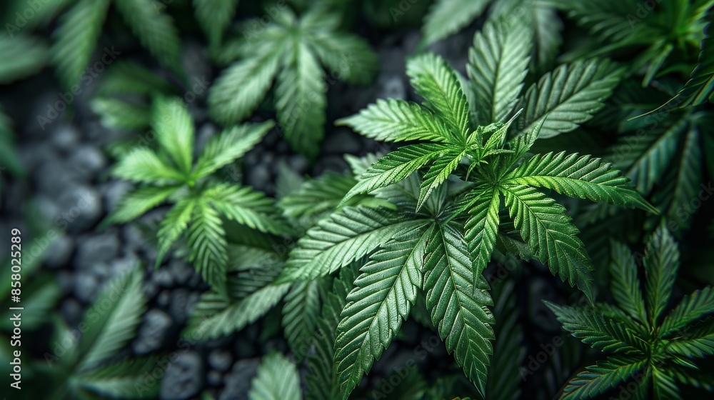 A detailed close-up image of fresh, vibrant green cannabis leaves basking in natural sunlight, highlighting their distinctive serrated edges and healthy growth. A detailed close-up image of fresh, vibrant green cannabis leaves basking in natural sunlight, highlighting their distinctive serrated edges and healthy growth.