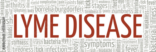 Lyme Disease: Borrelia Burgdorferi word cloud conceptual design isolated on white background.