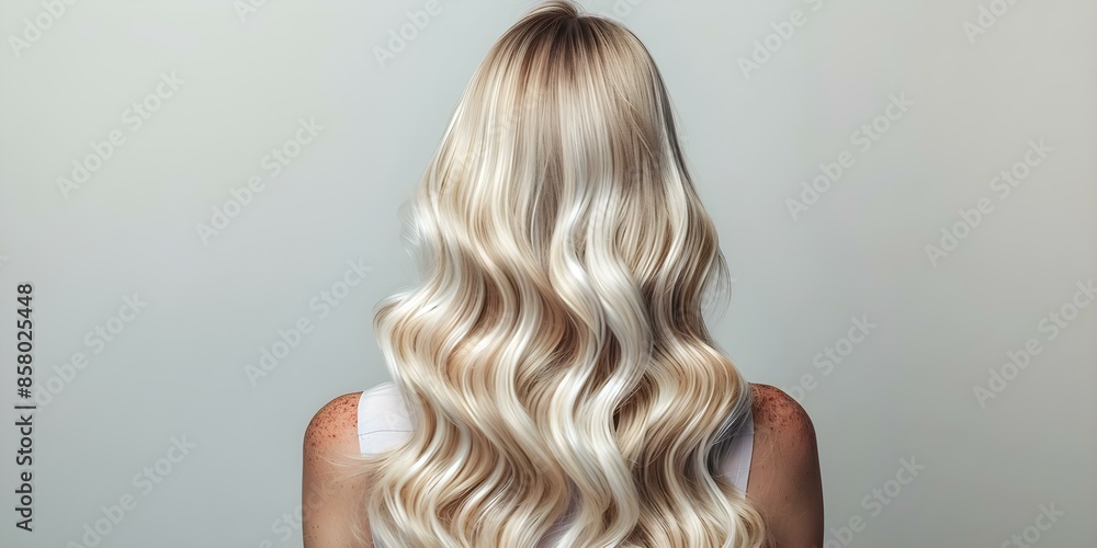 Fototapeta premium Woman modeling dyed hair with ombre or balayage technique. Concept Fashion Photography, Hair Styling, Beauty Trends, Ombre Hair, Balayage Technique