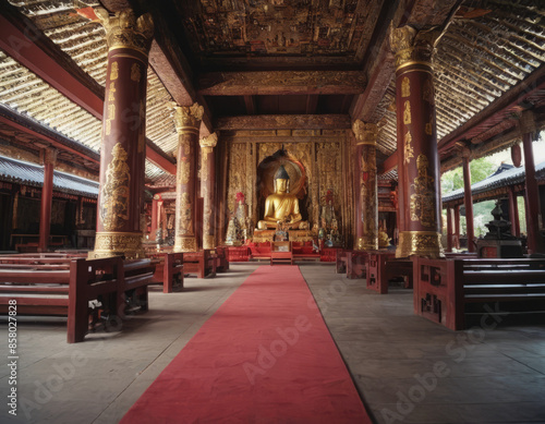 Wallpaper Mural Un monastero buddista con un'antica campana appesa all'ingresso.
 Torontodigital.ca