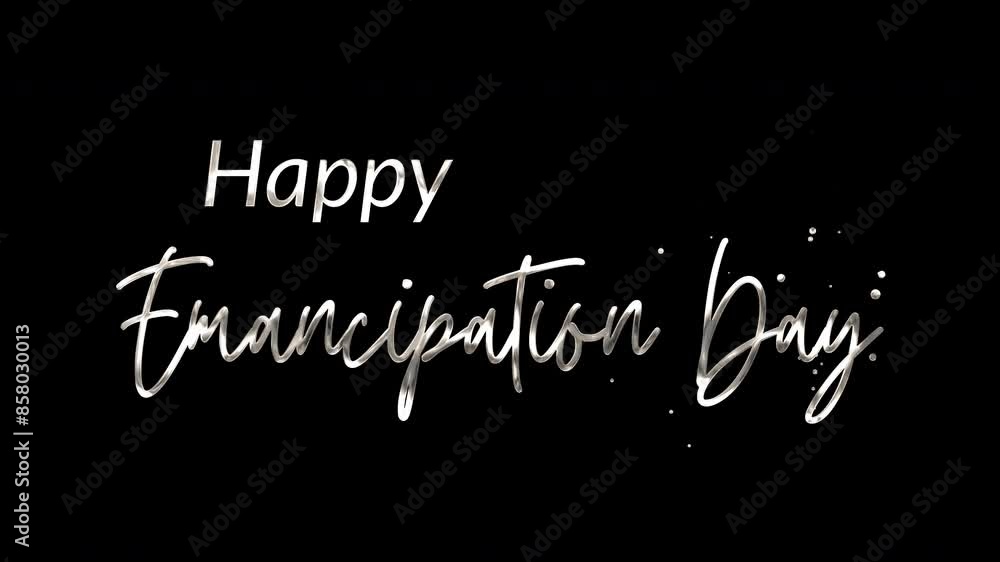 Happy Emancipation Day Text Animation: Elegant 4K video with white ink droplets forming handwritten calligraphy, glowing effect, transparent background, perfect for celebrations.
Happy Emancipation Day Text Animation: Elegant 4K video with white ink droplets forming handwritten calligraphy, glowing effect, transparent background, perfect for celebrations.