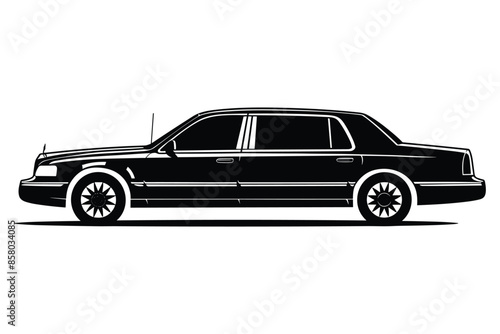 Limousine car Silhouette vector