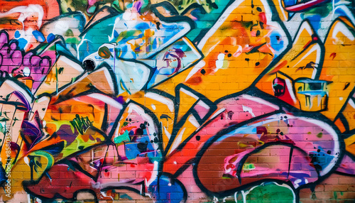 Wallpaper Mural ウォールアート,落書きされた壁,抽象的な背景,ポップアートの背景,Generative AI AI画像 Torontodigital.ca
