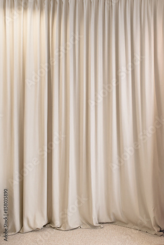 Light curtain that dropped down as a straight line on the floor. Background for inserting text  empty spaces.