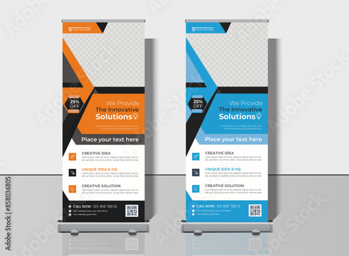 Modern roll up or signage design template for business