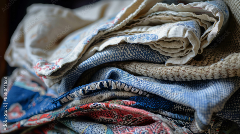 Images showcasing the creative reuse of objects, such as old clothes as cleaning cloths. AI generative. Images showcasing the creative reuse of objects, such as old clothes as cleaning cloths. AI generative.