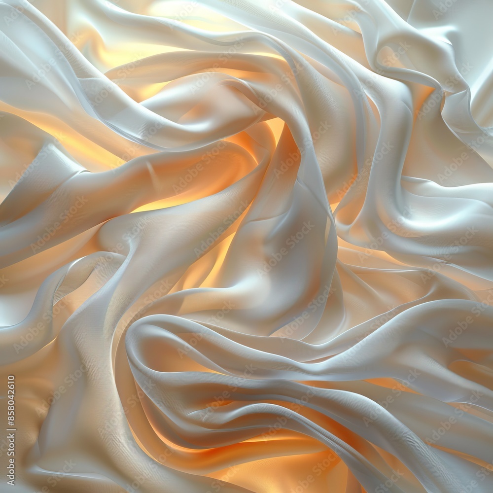 Fototapeta premium Abstract silky fabric texture with soft folds, illuminated by gentle light. Perfect for backgrounds and design projects.