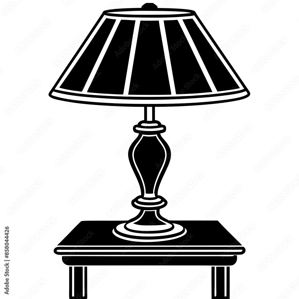 table lamp on a the table silhouette vector illustration table lamp on a the table silhouette vector illustration