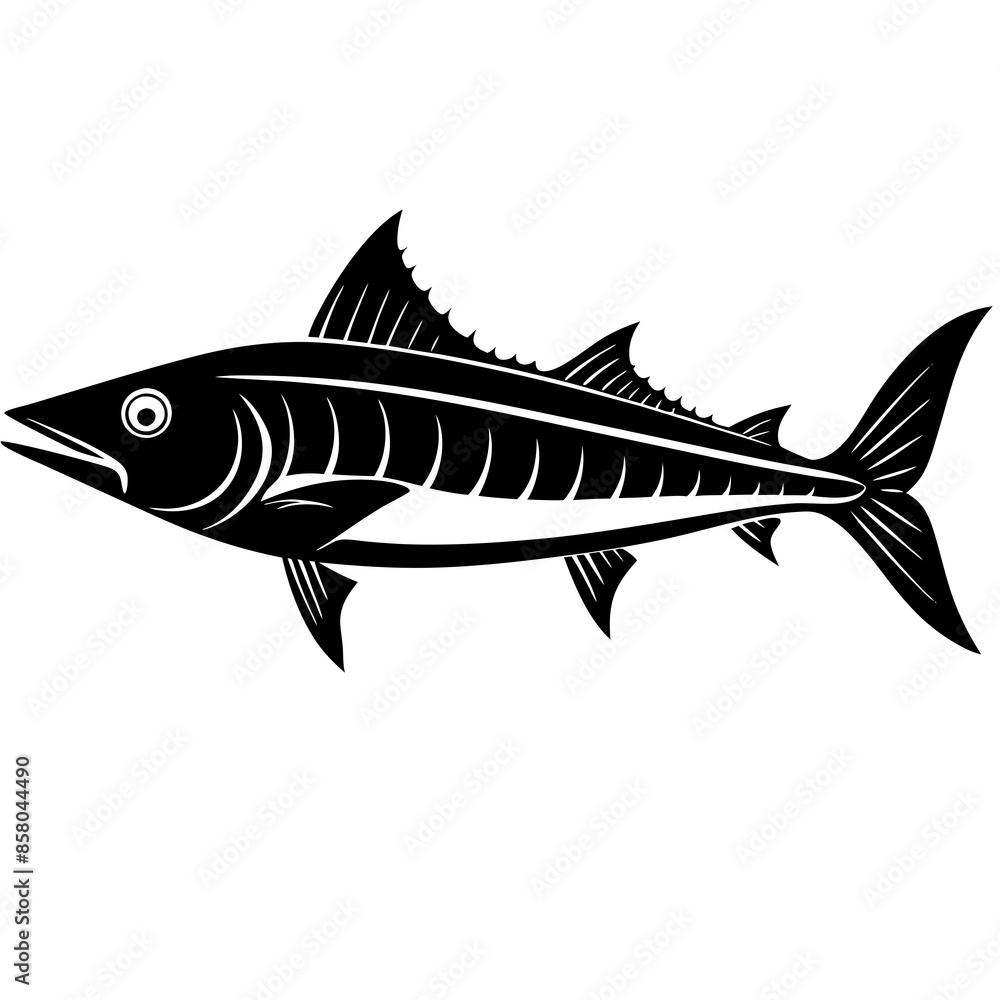 Wahoo fish silhouette vector illustration Wahoo fish silhouette vector illustration