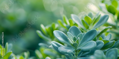 The Vibrant Blue Senecio Serpens Plant Shines in a Lush African Garden. Concept Gardening, Succulents, Senecio Serpens, African Plants, Vibrant Blue photo