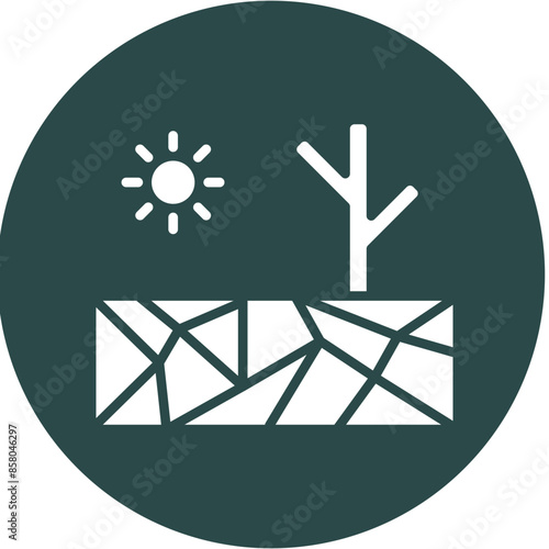 Drought Glyph Circle Icon