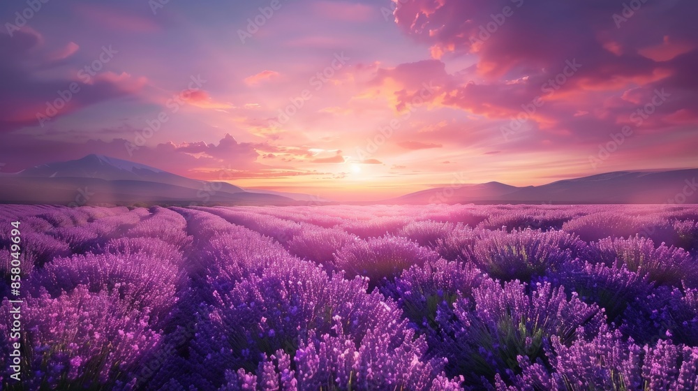 Lavender Field Sunset. Lavender Field Sunset.