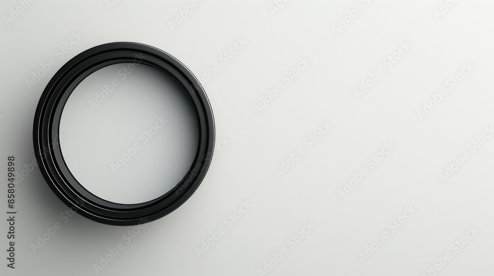 Microscope lens on white background with empty space for text Microscope lens on white background with empty space for text
