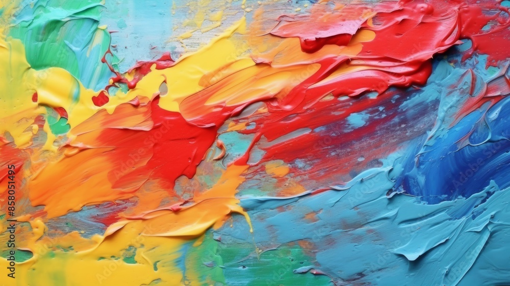 Vibrant paint palette with multiple layers