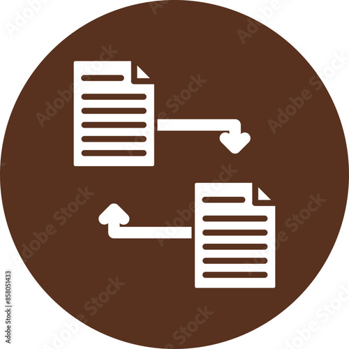 Files Exchange Glyph Circle Icon