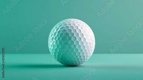 White Golf Ball on Teal Background