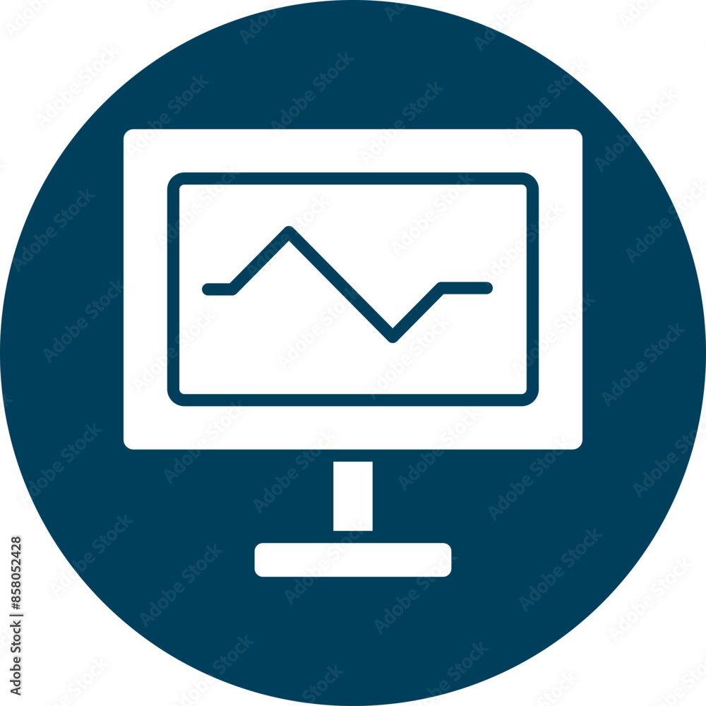 Monitor Glyph Circle Icon Monitor Glyph Circle Icon