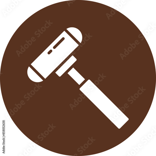 Reflex Hammer Glyph Circle Icon