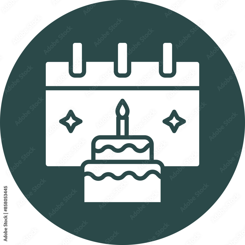Birthday Glyph Circle Icon Birthday Glyph Circle Icon