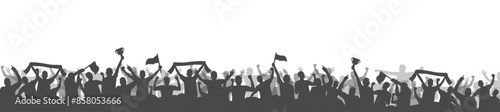 Soccer Fans black silhouette set
