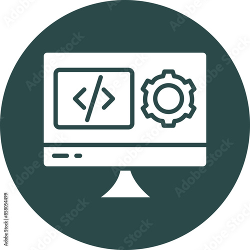 Software Engineering Glyph Circle Icon